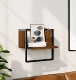 VidaXL Wandschap met stang 30x25x30 cm bruin eikenkleur