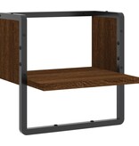 VidaXL Wandschap met stang 30x25x30 cm bruin eikenkleur