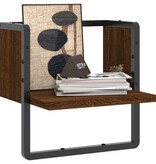 VidaXL Wandschap met stang 30x25x30 cm bruin eikenkleur