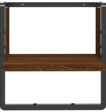 VidaXL Wandschap met stang 30x25x30 cm bruin eikenkleur