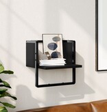 VidaXL Wandschap met stang 30x25x30 cm zwart