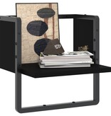 VidaXL Wandschap met stang 30x25x30 cm zwart