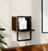 VidaXL Wandschap met stang 20x25x30 cm bruin eikenkleur