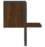 VidaXL Wandschap met stang 20x25x30 cm bruin eikenkleur