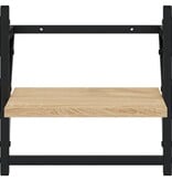 VidaXL Wandschappen met stangen 2 st 30x25x30 cm sonoma eikenkleurig