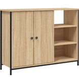 VidaXL Dressoir 100x33x75 cm bewerkt hout sonoma eikenkleurig