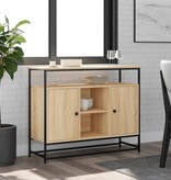 VidaXL Dressoir 100x35x80 cm bewerkt hout sonoma eikenkleurig