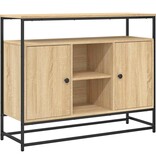 VidaXL Dressoir 100x35x80 cm bewerkt hout sonoma eikenkleurig