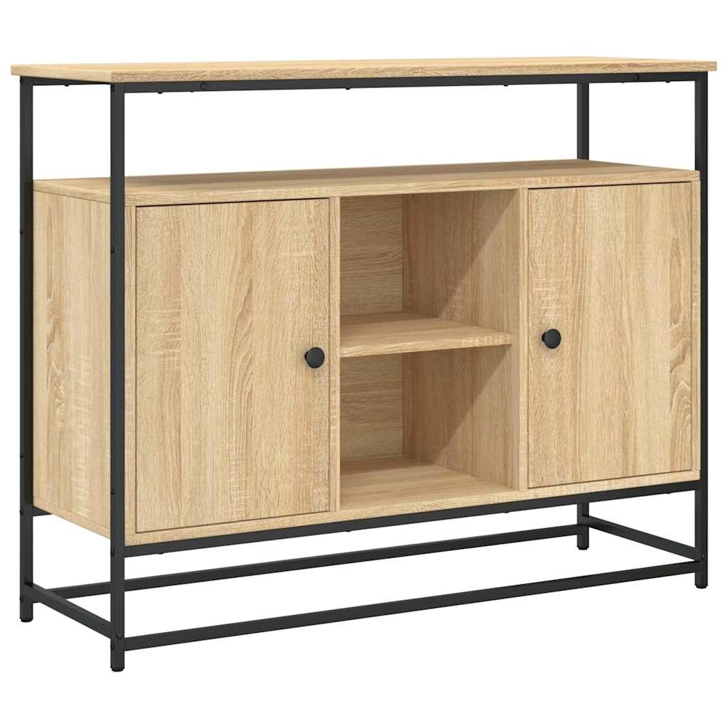 VidaXL Dressoir 100x35x80 cm bewerkt hout sonoma eikenkleurig