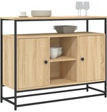 VidaXL Dressoir 100x35x80 cm bewerkt hout sonoma eikenkleurig
