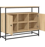 VidaXL Dressoir 100x35x80 cm bewerkt hout sonoma eikenkleurig