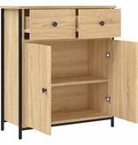 VidaXL Dressoir 70x30x80 cm bewerkt hout sonoma eikenkleurig