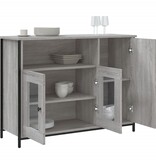 VidaXL Dressoir 100x35x75 cm bewerkt hout grijs sonoma
