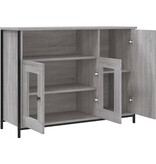 VidaXL Dressoir 100x35x75 cm bewerkt hout grijs sonoma