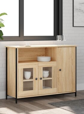 VidaXL Dressoir 100x35x75 cm bewerkt hout sonoma eikenkleurig