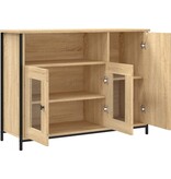 VidaXL Dressoir 100x35x75 cm bewerkt hout sonoma eikenkleurig