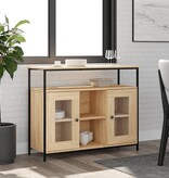 VidaXL Dressoir 100x35x80 cm bewerkt hout sonoma eikenkleurig