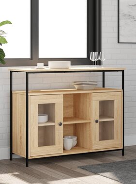 VidaXL Dressoir 100x35x80 cm bewerkt hout sonoma eikenkleurig