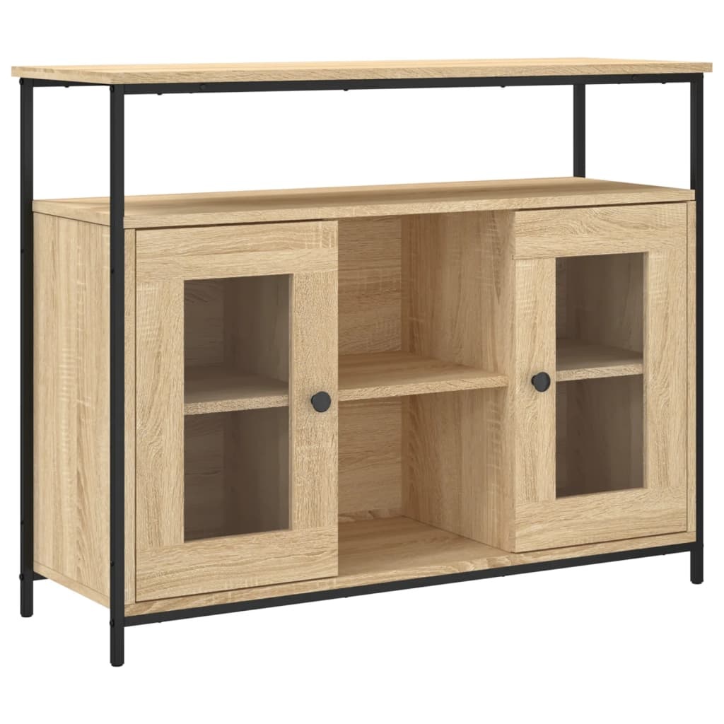 VidaXL Dressoir 100x35x80 cm bewerkt hout sonoma eikenkleurig