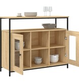 VidaXL Dressoir 100x35x80 cm bewerkt hout sonoma eikenkleurig