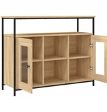 VidaXL Dressoir 100x35x80 cm bewerkt hout sonoma eikenkleurig