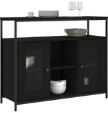 VidaXL Dressoir 100x35x80 cm bewerkt hout zwart