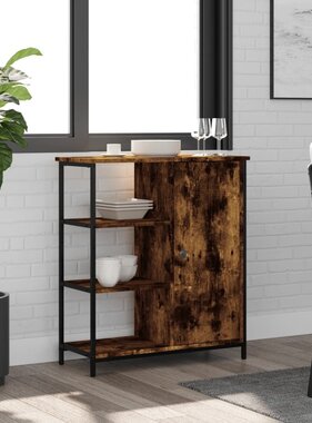 VidaXL Dressoir 70x30x80 cm bewerkt hout gerookt eikenkleurig