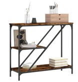 VidaXL Wandtafel 88,5x30x75 cm bewerkt hout gerookt eikenkleurig