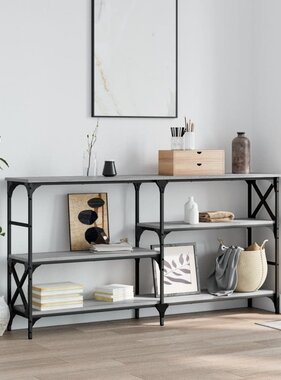 VidaXL Wandtafel 150x29x76,5 cm bewerkt hout grijs sonoma eikenkleurig