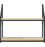 VidaXL Wandrek 2-laags 60x21x51 cm bewerkt hout sonoma eikenkleurig