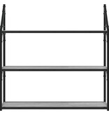 VidaXL Wandrek 3-laags 80x21x78,5 cm bewerkt hout grijs sonoma