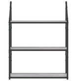 VidaXL Wandrek 3-laags 60x21x78,5 cm bewerkt hout grijs sonoma
