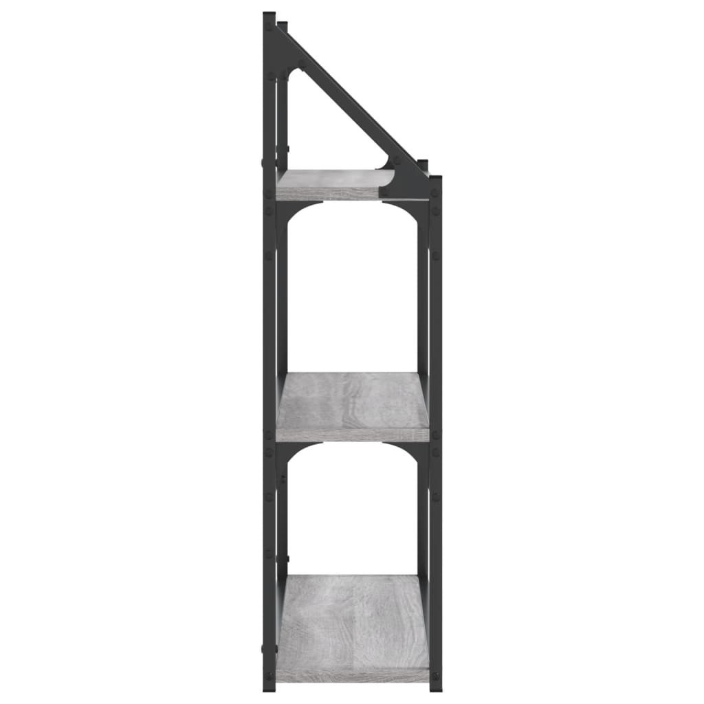 VidaXL Wandrek 3-laags 60x21x78,5 cm bewerkt hout grijs sonoma