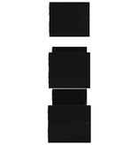 VidaXL 3-delige Wandschappenset met stangen bewerkt hout zwart