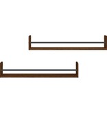 VidaXL Wandschappen met stangen 2 st 80x16x14 cm bruin eikenkleur