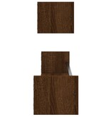 VidaXL Wandschappen met stangen 2 st 80x16x14 cm bruin eikenkleur