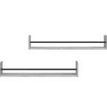 VidaXL Wandschappen met stangen 2 st 80x16x14 cm grijs sonoma