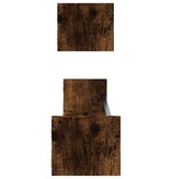 VidaXL Wandschappen met stangen 2 st 80x16x14 cm gerookt eikenkleurig