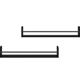 VidaXL Wandschappen met stangen 2 st 80x16x14 cm zwart