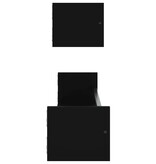 VidaXL Wandschappen met stangen 2 st 80x16x14 cm zwart