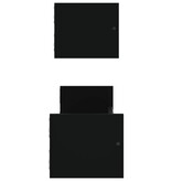 VidaXL Wandschappen met stangen 2 st 60x16x14 cm zwart