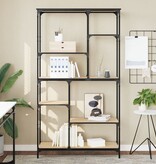 VidaXL Boekenrek 99x35,5x176 cm bewerkt hout en staal sonoma eiken