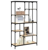 VidaXL Boekenrek 99x35,5x176 cm bewerkt hout en staal sonoma eiken