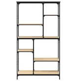 VidaXL Boekenrek 99x35,5x176 cm bewerkt hout en staal sonoma eiken