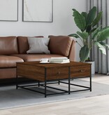 VidaXL Salontafel 80x80x40 cm bewerkt hout bruin eikenkleur