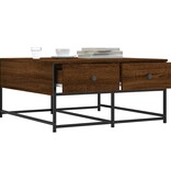 VidaXL Salontafel 80x80x40 cm bewerkt hout bruin eikenkleur