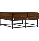 VidaXL Salontafel 80x80x40 cm bewerkt hout bruin eikenkleur