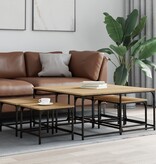 VidaXL 5-delige Tafeltjesset bewerkt hout sonoma eikenkleurig