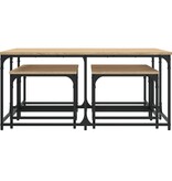 VidaXL 5-delige Tafeltjesset bewerkt hout sonoma eikenkleurig