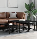 VidaXL 5-delige Tafeltjesset bewerkt hout zwart